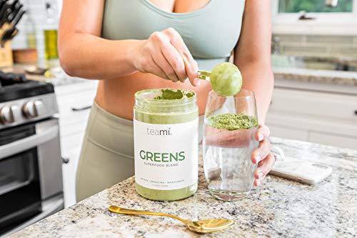 Teami® Greens Veggie Superfood Powder - 30 Servings - 16 Superfoods Including Spirulina, Wheatgrass, Chlorella, Garcinia Cambogia, Acai, and Kale