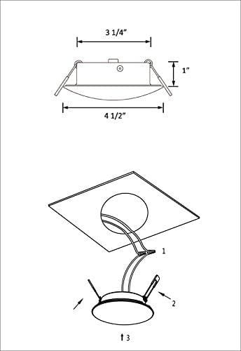 Facon 4.5Inch LED RV Puck Light Full Aluminum Recessed Mount Down Light 12V DC 4W 280Lumens