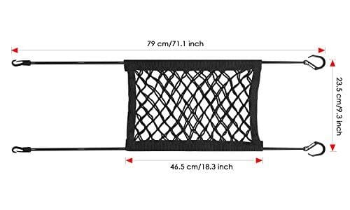 AUTOWN Car Dog Barrier, Auto Seat Net Organizer, Universal Stretchy Car Seat Storage Mesh & Mesh Cargo Net Hook Pouch Holder, Disturbing Stopper from Children and Pets as Car Backseat Barrier Net