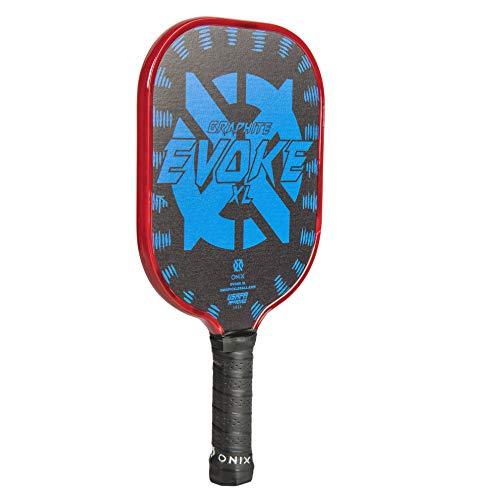 Onix Graphite Evoke XL Pickleball Paddle Features Polypropylene Core, Graphite Face, and Oversized Shape