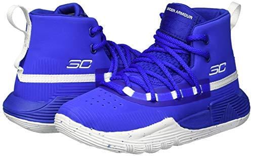Under Armour Boys' Pre School SC 3Zer0 II Basketball Shoe, Royal (400)/White, 1