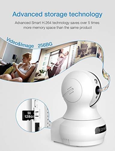 Wireless Camera, 1080P HD WiFi Pet Camera Baby Monitor, Pan/Tilt/Zoom IP Camera for Elder/Nanny Security Cam Night Vision Motion Detection 2-Way Audio Cloud Service Available Webcam White