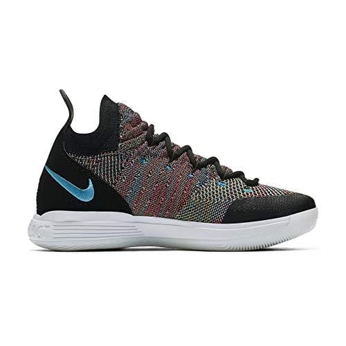 Nike KD11 (GS) Kids Basketball Shoes (6 M US Big Kid, Black/Chlorine Blue)