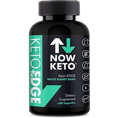 NOW KETO® Keto+Edge White Kidney Bean Supplement Capsules | Best Ketosis Supplement to Block Carbohydrate Absorption | Delays in The Breakdown of Dietary Starches | 60 Capsules