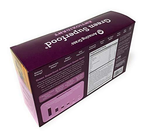 Amazing Grass Green Superfood Antioxidant Organic Powder with Wheat Grass, Elderberry, and Greens, Flavor: Sweet Berry, Box of 30 Individual Serving