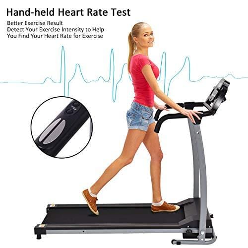 Goplus 800W Folding Treadmill Electric Motorized Power Fitness Running Machine with LED Display and Mobile Phone Holder Perfect for Home Use (Black)