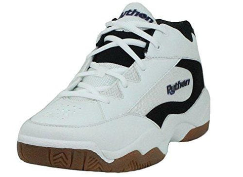 Python Wide (EE) Width Indoor Mid Racquetball (Squash, Indoor Pickleball, Badminton, Volleyball) Shoe (White; Size 8.5)