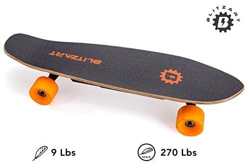 Blitzart Mini Flash 28" Electric Skateboard Electronic Hub-Motor 2.8" Wheel E-Skateboard (ORANGE)