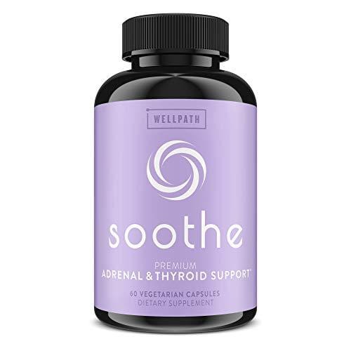 SOOTHE Adrenal Support & Thyroid Support Supplement - Natural Formula That Promotes Energy, Metabolism, Adrenal Fatigue Relief, Stress Response | Ashwagandha, Rhodiola, Zinc | Cortisol Balance | Vegan