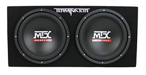 MTX TNE212D 12" 1200W Dual Loaded Car Subwoofers + Box + Planet 1500W Amp + Kit