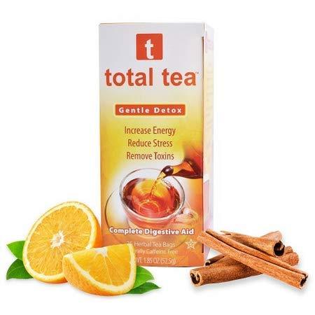 Total Tea Gentle Detox Tea. Caffeine Free - Keto Diet - Gluten Free Herbal Tea Cleanse Supplement with Senna - Liver Detox Cleanse for Weight Loss - Colon Cleanse Sleep Tea Paleo - 25 Sealed Teabags