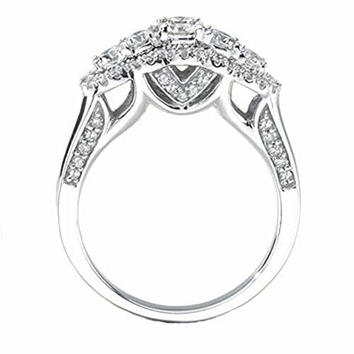 Dazzlingrock Collection 1.10 Carat (ctw) 14k Round Diamond Ladies Bridal 5 Stone Engagement Ring 1 CT, White Gold, Size 7.5