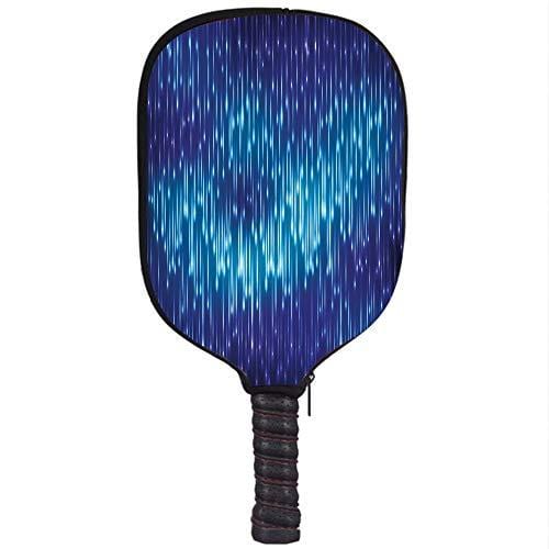 iPrint Neoprene Pickleball Paddle Racket Cover Case,Farmhouse Decor,Digital Made Psychedelic Abstract Cosmic Rain with Lights on Blurry Back,Blue Black,Fit for Most Rackets - Protect Your Paddle