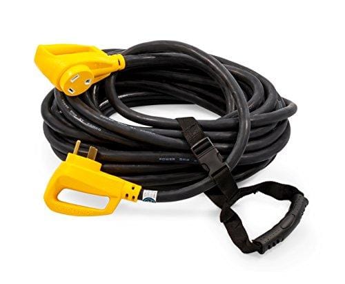 Camco Heavy Duty RV Auto Extension Cord with PowerGrip Handle, Includes Convenient Carrying Strap - 50ft (10 Gauge, 30 Amp) (55197)