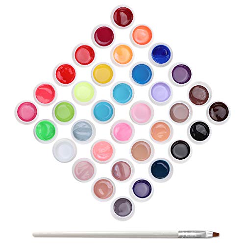 Skymore UV Nail Glue, Semi-permanent Gel Nail, 36 Colors Nail Glue UV LED Kit Perfect Gift for Valentine's Day, Christmas and all Holiday
