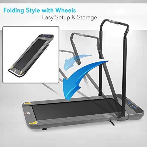 SereneLife SLFTRD70 Folding Digital Portable Electric Treadmill â€“ Large Running Surface - Compact Slim Fitness Training Cardio Equipment for Home Workouts