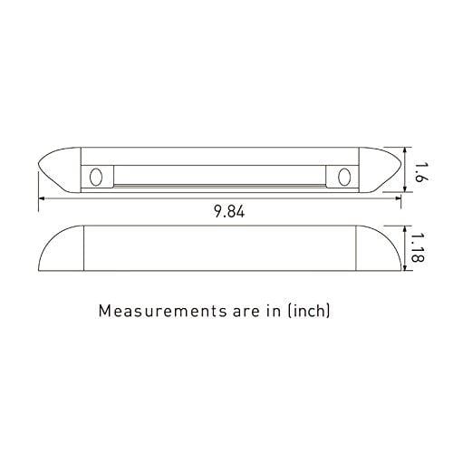 Dream Lighting 12 Volt Auto Waterproof Awning Lights/Cool White RV Exterior LED Lighting for Marine Boat Camper Trailer and Motorhome 9.84 inch Black Shell Pack of 2