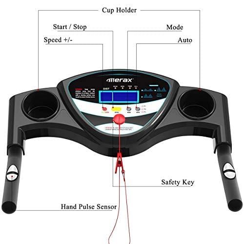 Merax Fitness Folding Treadmill - Electric Motorized Exercise Machine for Running & Walking [Easy Assembly] (Classic Black)