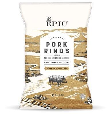 EPIC PORK RINDS AND CRACKLING Texas BBQ Rinds Rings 2.5 OZ Pack of 2