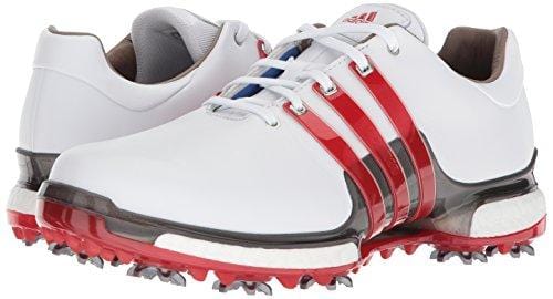 adidas Men's TOUR 360 2.0 Golf Shoe, White/Scarlet/Dark Silver Metallic, 11 M US [product _type] adidas - Ultra Pickleball - The Pickleball Paddle MegaStore
