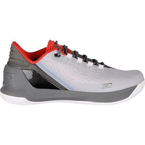 Under Armour UA Curry 3 Low Mens Basketball Trainers 1286376 Sneakers Shoes (US 9, Grey Grey red 289)