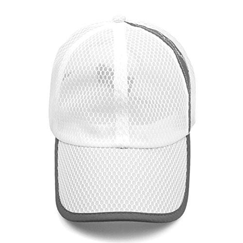 FADA Men's Mesh Brim Tennis Cap Outside Sunscreen Quick Dry Adjustable Baseball Hat White [product _type] FADA - Ultra Pickleball - The Pickleball Paddle MegaStore