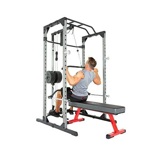 Fitness Reality 810XLT Super Max Power Rack Cage with LAT Pull Down and Low Row Cable Attachment