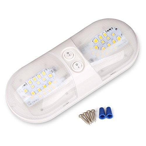 Kohree 12V LED RV Ceiling Dome Light Fixture, RV Interior Lighting for Trailer Camper with Switch Natural White 3 Packs (4000-4500K)