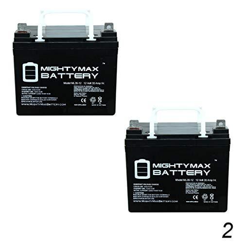 Mighty Max Battery 12V 35Ah Deep Cycle Solar Battery Also Replaces 33Ah 34Ah 36Ah - 2 Pack Brand Product