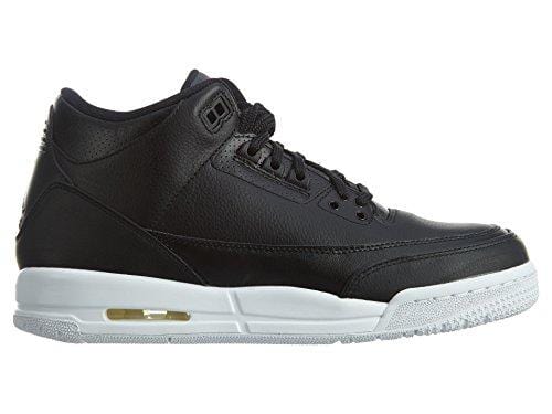 Nike Air Jordan 3 Retro Bg Boys Basketball Shoes (6.5Y, Black/Black/White)