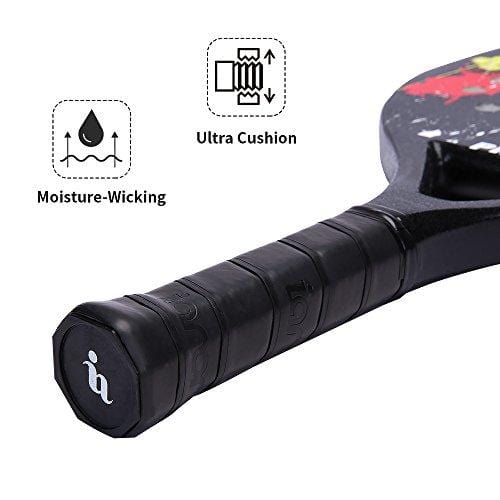 ianoni Beach Tennis Racket, Carbon Fiber Grit Face with EVA Memory Foam Core Beach Tennis Racket (Black) [product _type] ianoni - Ultra Pickleball - The Pickleball Paddle MegaStore