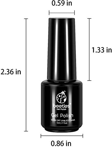 Beetles 23 Pcs Gel Nail Polish Kit - Soak Off LED Lamp Gel Polish Set Black White Glitter Nail Gel Polish with No Wipe Base and Top Coat for Nail Art Salon Starter Manicure New Year Holiday Gifts Box