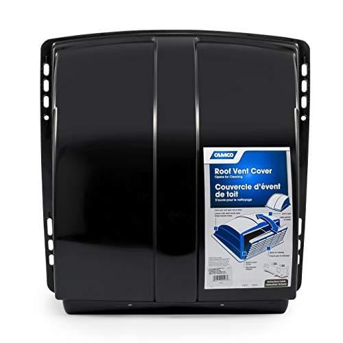 Camco Standard Roof Vent Cover, Opens for Easy Cleaning, Aerodynamic Design, Easily Mounts to RV with Included Hardware-Black (40443)