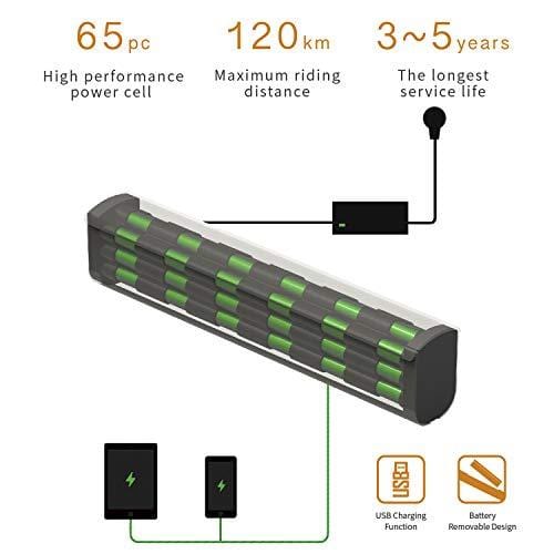 MZZK 500W Electric Mountain Snow Bike with 26 Inch Fat Tires and Removable 48V 13Ah Li-on Battery (Black)