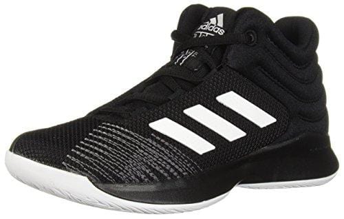 adidas Unisex Pro Spark 2018 Basketball Shoe, Black/White/Grey, 4 M US Big Kid