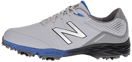 New Balance Men's NBG2004 Waterproof Spiked Comfort Golf Shoe, Grey/Blue, 12 M US