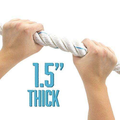 Crown Sporting Goods 20' Thick 1.5" White Poly DAC Gym Climbing Rope