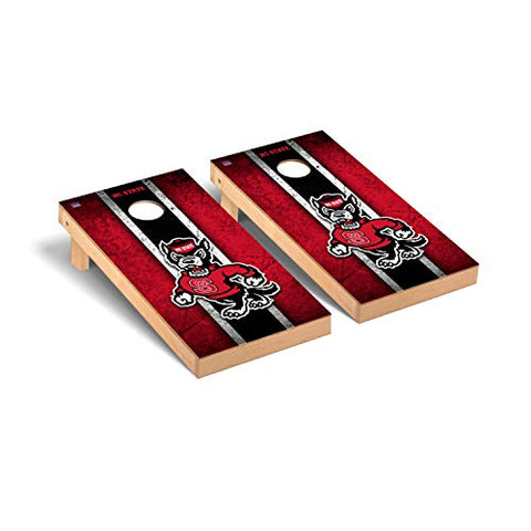 Victory Tailgate Regulation Collegiate NCAA Vintage Series Cornhole Board Set - 2 Boards, 8 Bags - North Carolina State Wolfpack