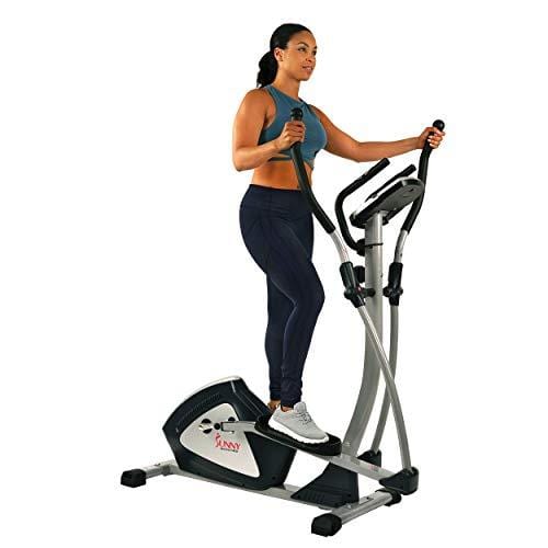 Sunny Health & Fitness Magnetic Elliptical Trainer Elliptical Machine w/  LCD Monitor and Heart Rate Monitoring - Endurance Zone - SF-E3804