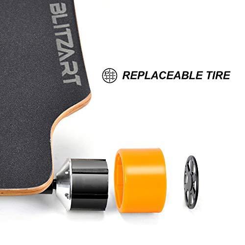 BLITZART Huracane 38" Electric Skateobard Longboard E-Skateboard Motorized Electronic Hub-Motor 3.5" Wheels