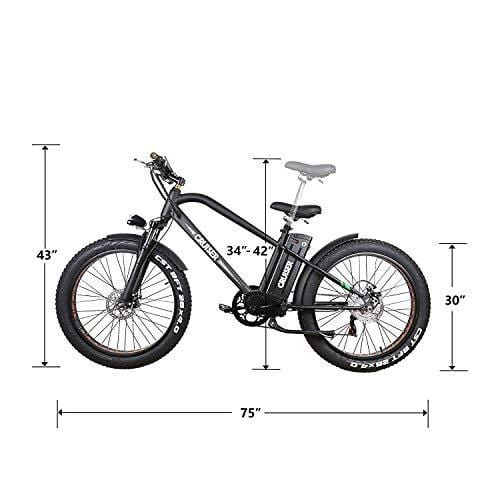 NAKTO 26" City Fat Tire Adult Electric Bicycles and 300W Assisted Bicycle for Men Woman with Removable 36V 10A Large Capacity Lithium Battery and Charger