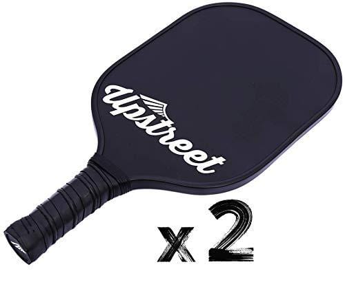 Upstreet Graphite Pickleball Paddle Set - Polypro Honeycomb Composite Core - Paddles Include Racket Cover
