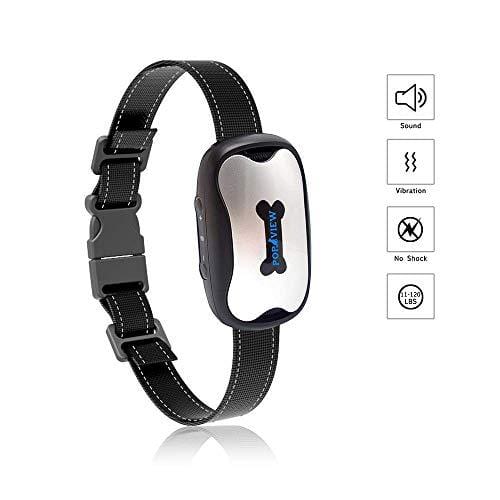 POP VIEW Dog Anti Bark Collar, Small, Medium, Large Dogs, 7 Adjustable Levels with Sound and Vibration, No Shock, Harmless & Humane, Stops Dogs Barking