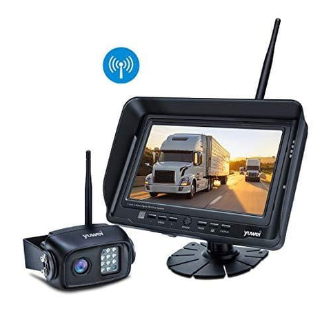 Digital Wireless Backup Camera System Kit, IP69K Waterproof Wireless Rear View Camera + 7'' LCD Wireless Reversing Monitor for Trailer, RV, Bus, Trucks, Horse-trailer, School Bus, Farm Machine,etc