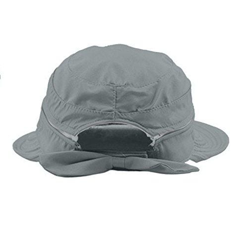 Womens 2in1 Wide Brim Summer Folding Anti-UV Golf Tennis Sun Visor Cap Beach Hat, Grey, OS