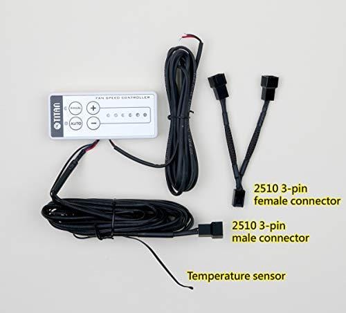 TITAN- 12V 120mm DC Double Rack Mount Ventilation Cooling fan for Fridge Vent and Ventilation Grille with Speed Controller (120mm) TTC-SC22(B)
