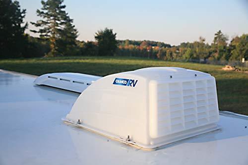 Camco RV Roof Vent Cover, Opens For Easy Cleaning, Aerodynamic Design, Easily Mounts to RV With Included Hardware - (White) (40431)