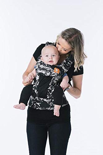 Baby Tula Coast Explore Mesh Baby Carrier 7 – 45 lb, Adjustable Newborn to Toddler Carrier, Multiple Ergonomic Positions Front and Back, Breathable – Coast Marble, Black/White Marble with Black Mesh