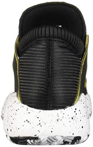 adidas Unisex Pro Vision Basketball Shoe, Black/White/Gold Metallic, 4 M US Big Kid