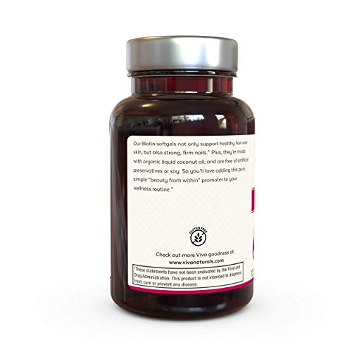 Biotin 10000mcg (120 Softgels) - Support for Healthy Hair Skin Nails, High Potency Biotin Made with Organic Coconut Oil, Non-GMO & Gluten Free